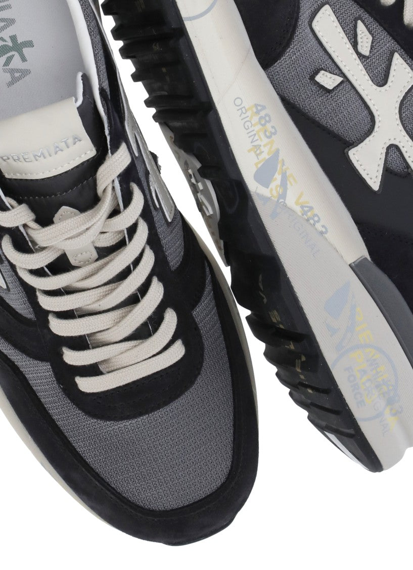 Premiata White Mick 8085 Suede-Blend Sneakers