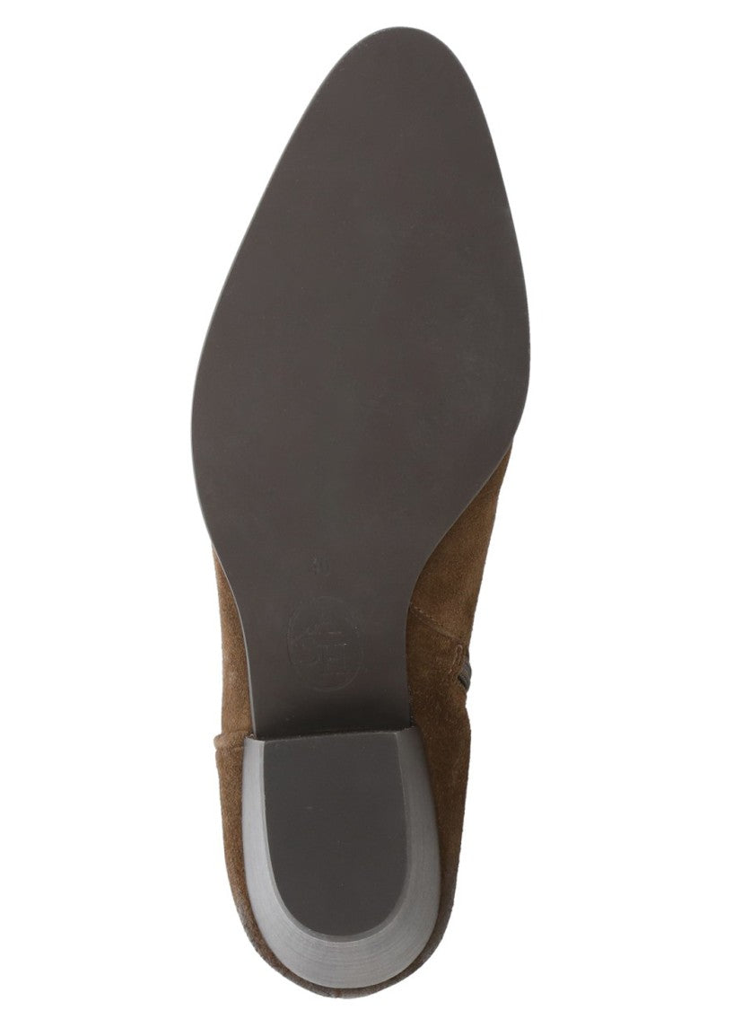 Ash Brown Fame Arrow-Toe Suede Boots
