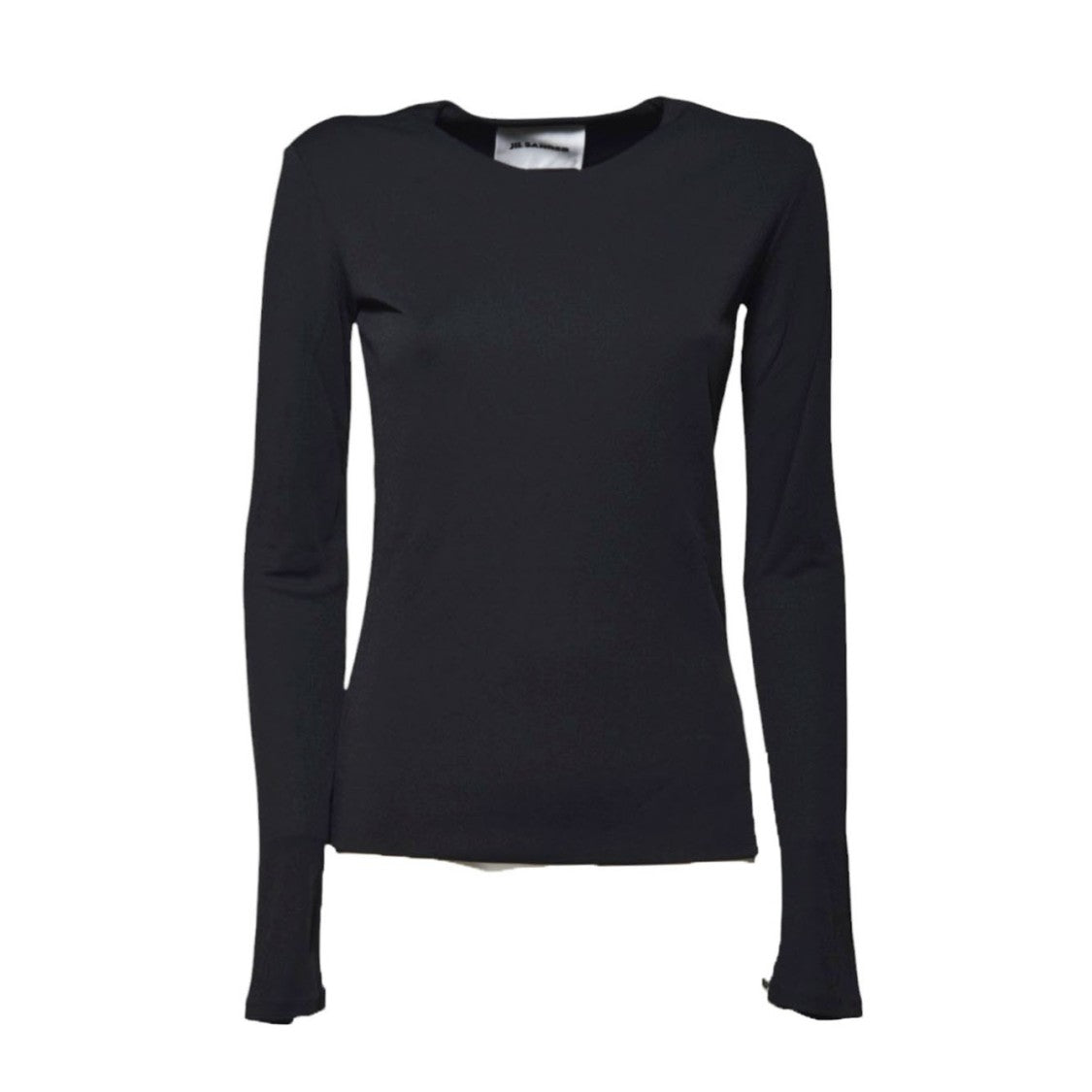 Jil Sander Long-Sleeved T-Shirt In Black Fluid Viscose