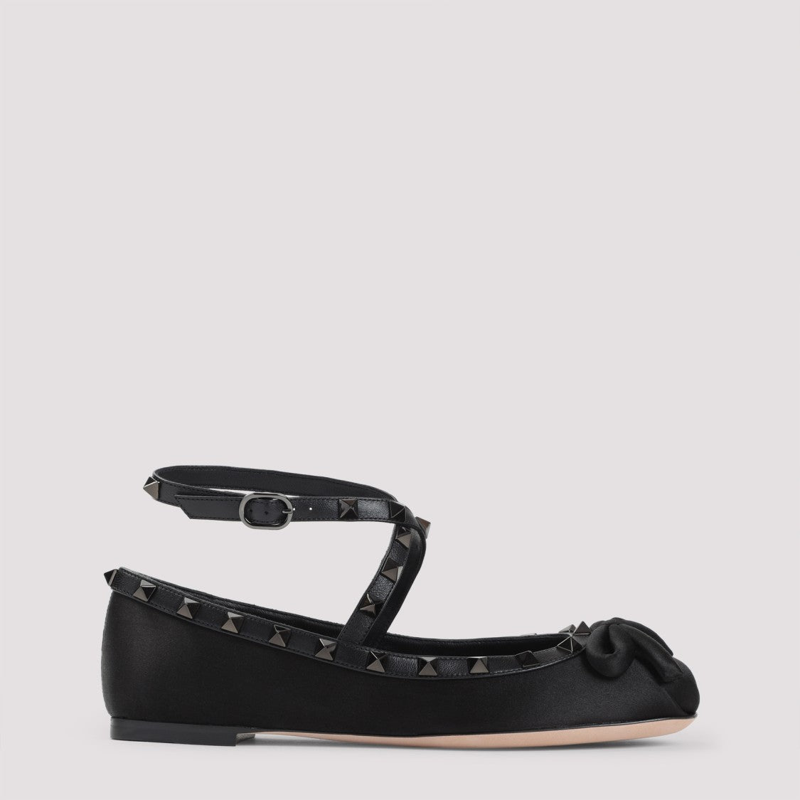 Valentino Garavani Black Satin Ballerinas