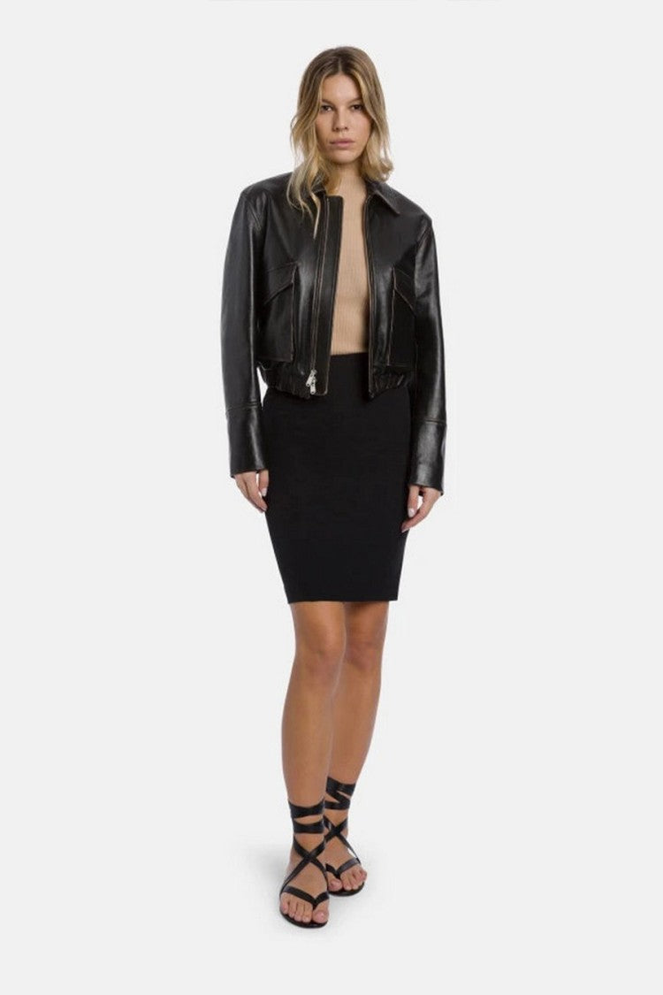 Dondup Black Pencil Mini Skirt