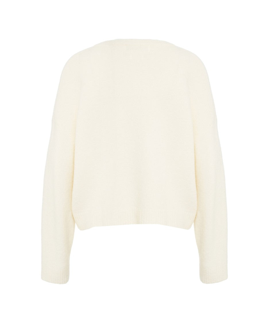 Crush Mohair Blend Sweater With Classic Crew Neck