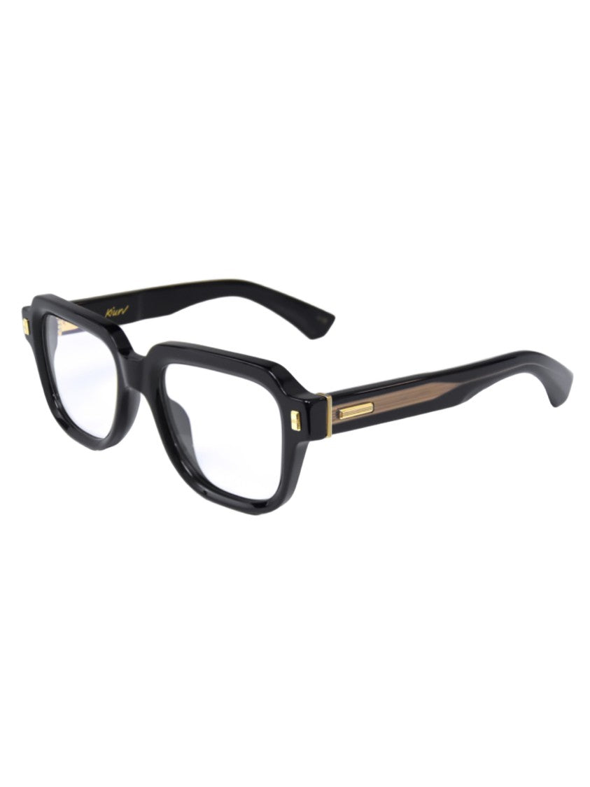 Kiurv Rectangular Acetate Optical Frames With Gold Accents