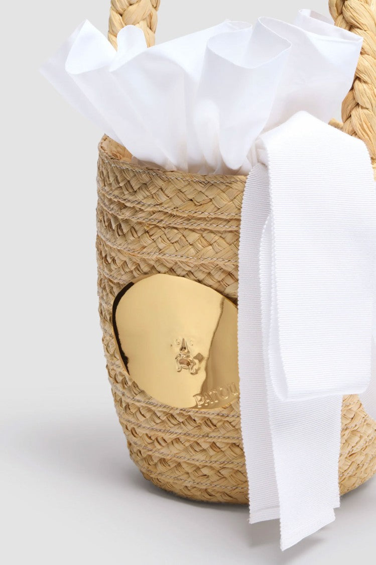Patou Natural Raffia Bucket Bag