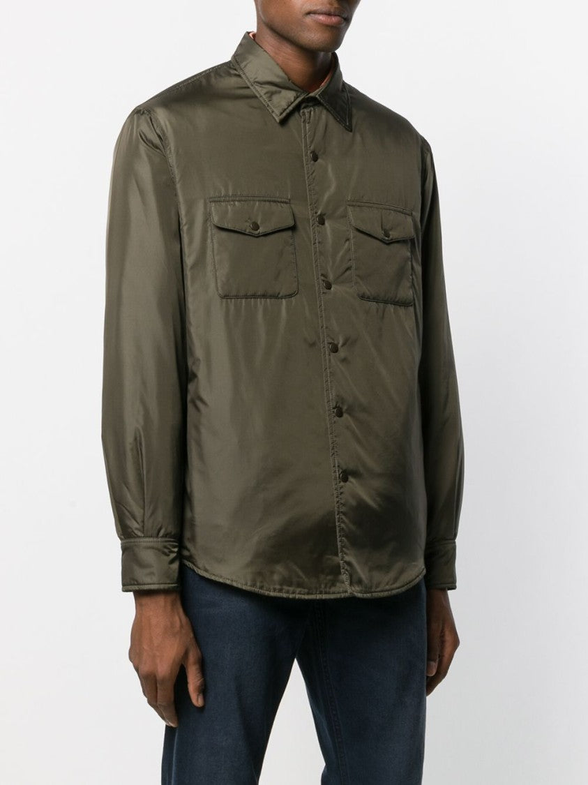 Aspesi Structured Green Shirt With Classic Collar