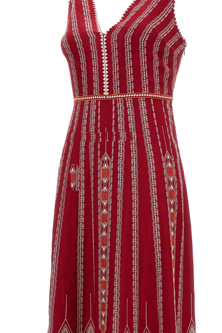 Emporio Sirenuse Ballerina Embroidered Linen-Cotton Dress