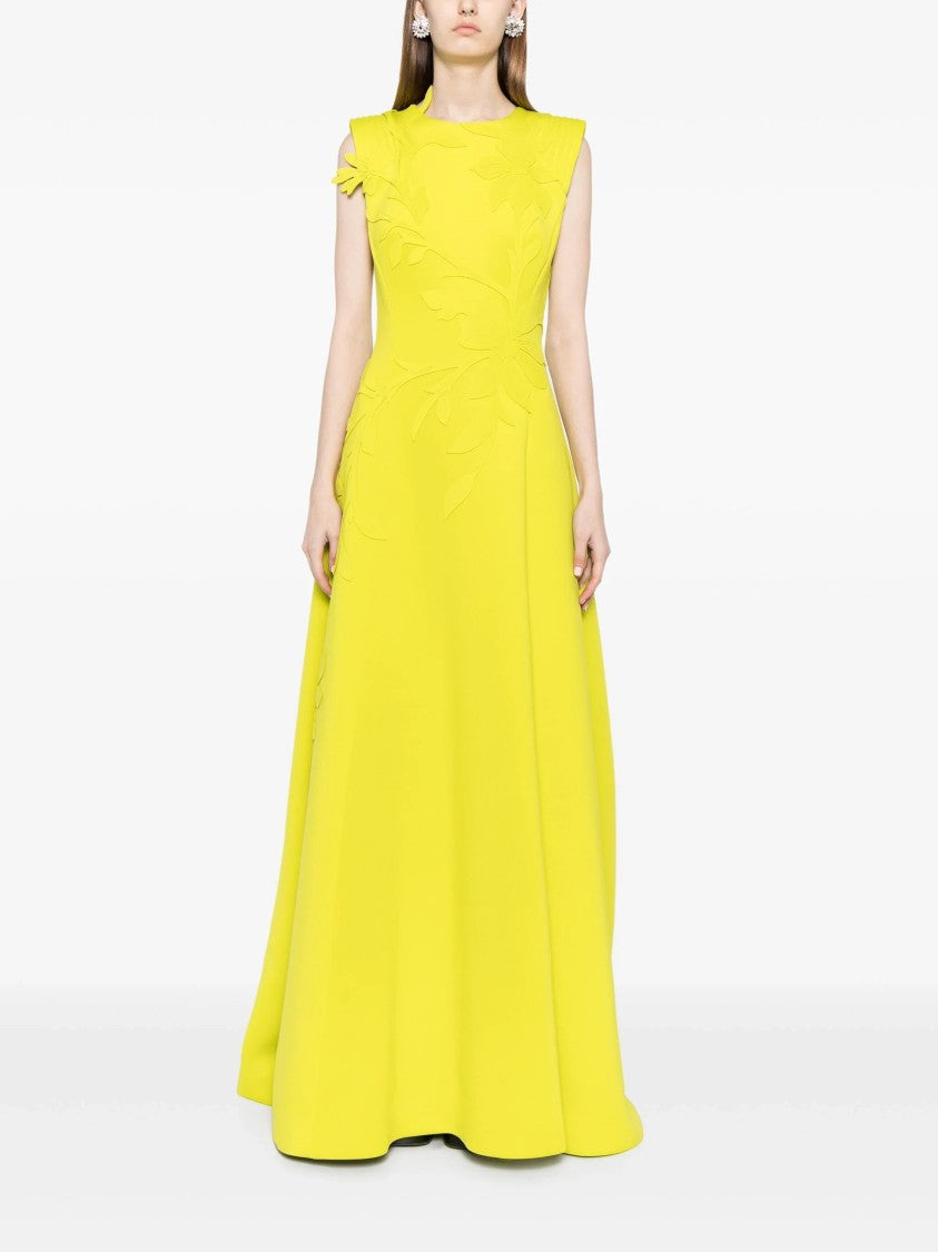 Saiid Kobeisy Neoprene Dress With Floral  Embroidery