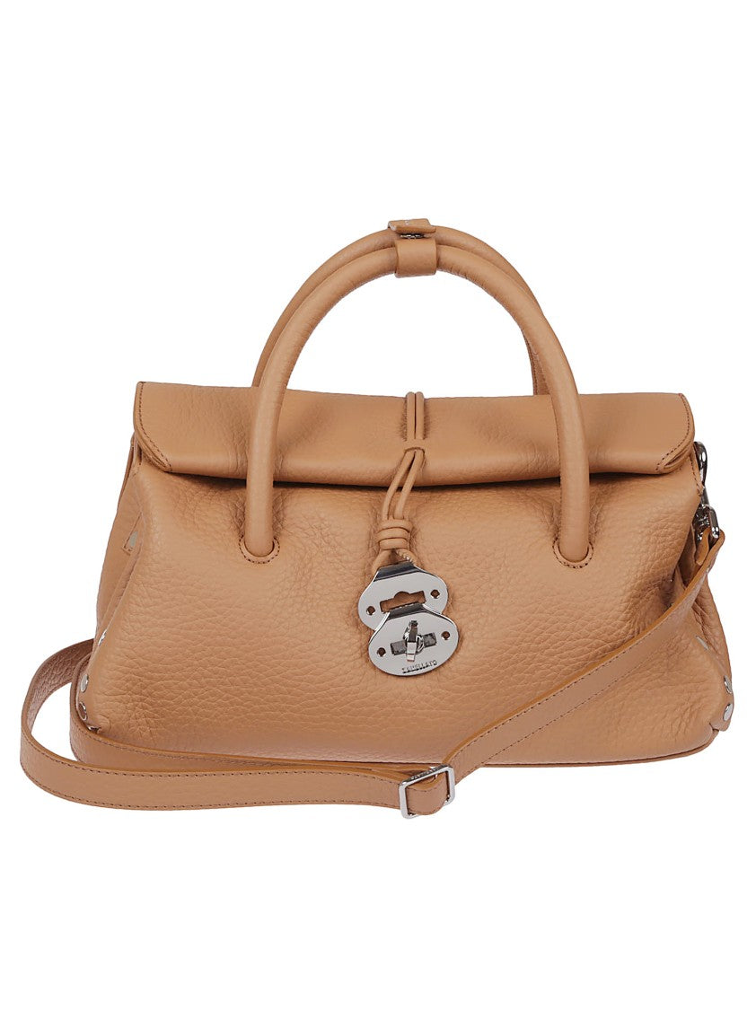Zanellato Structured Leather Handbag With Metallic Clasp