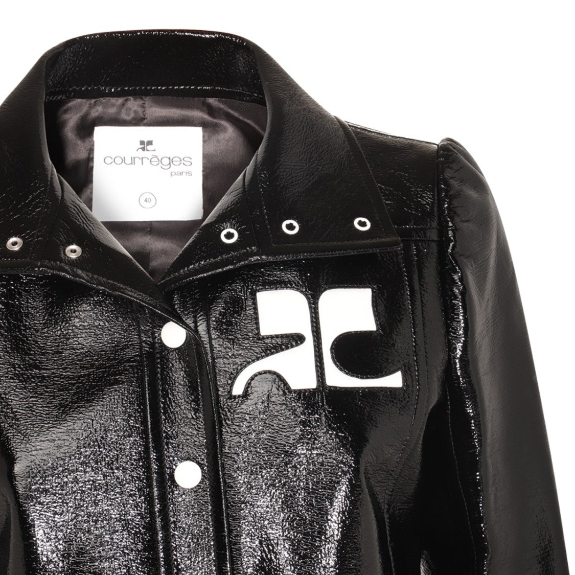Courrèges Black Jacket With Silver Hardware