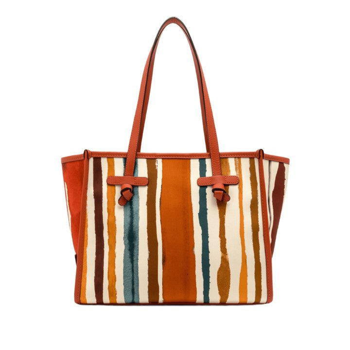 Marcella Coral-Printed Cotton Handbag With Leather Accents