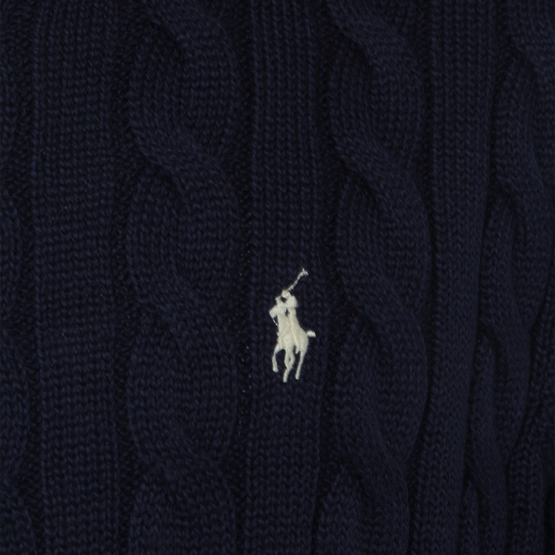 Polo Ralph Lauren Cable Knit Black Sweater With Classic Ribbed Detailing