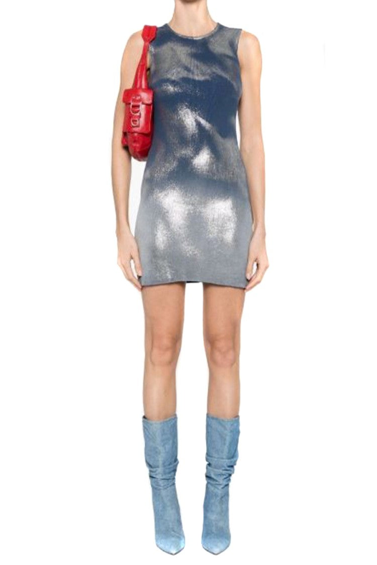 Diesel Multicolor Gradient Effect Sleeveless Mini Dress