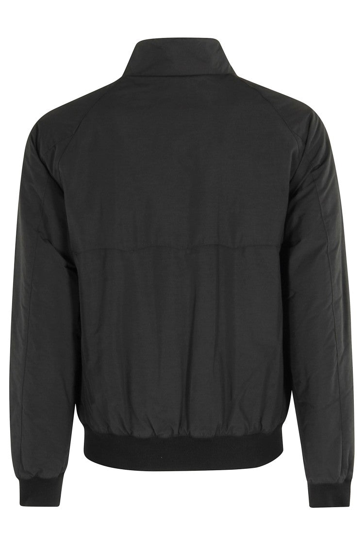 Baracuta Classic Black Bomber Jacket With Snap Button Closure