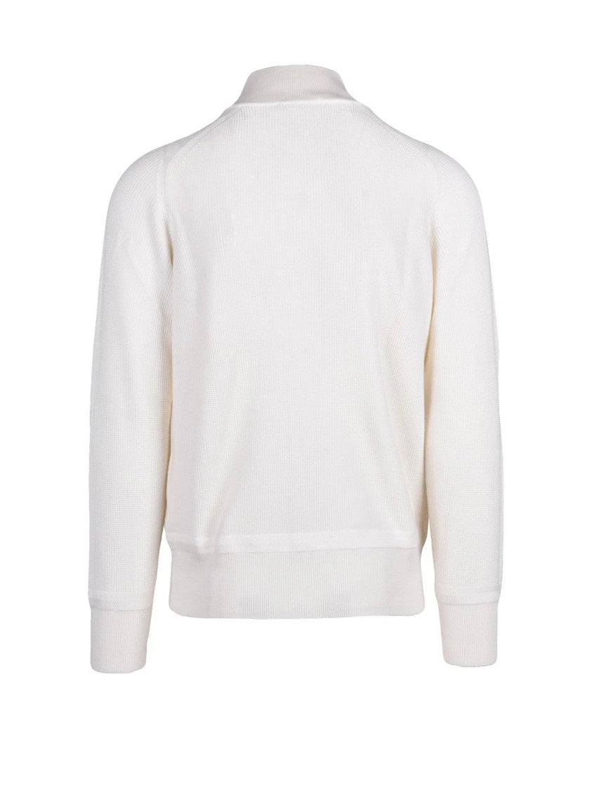 Kangra Extrafine Merino Wool Zip Mock Neck Sweater
