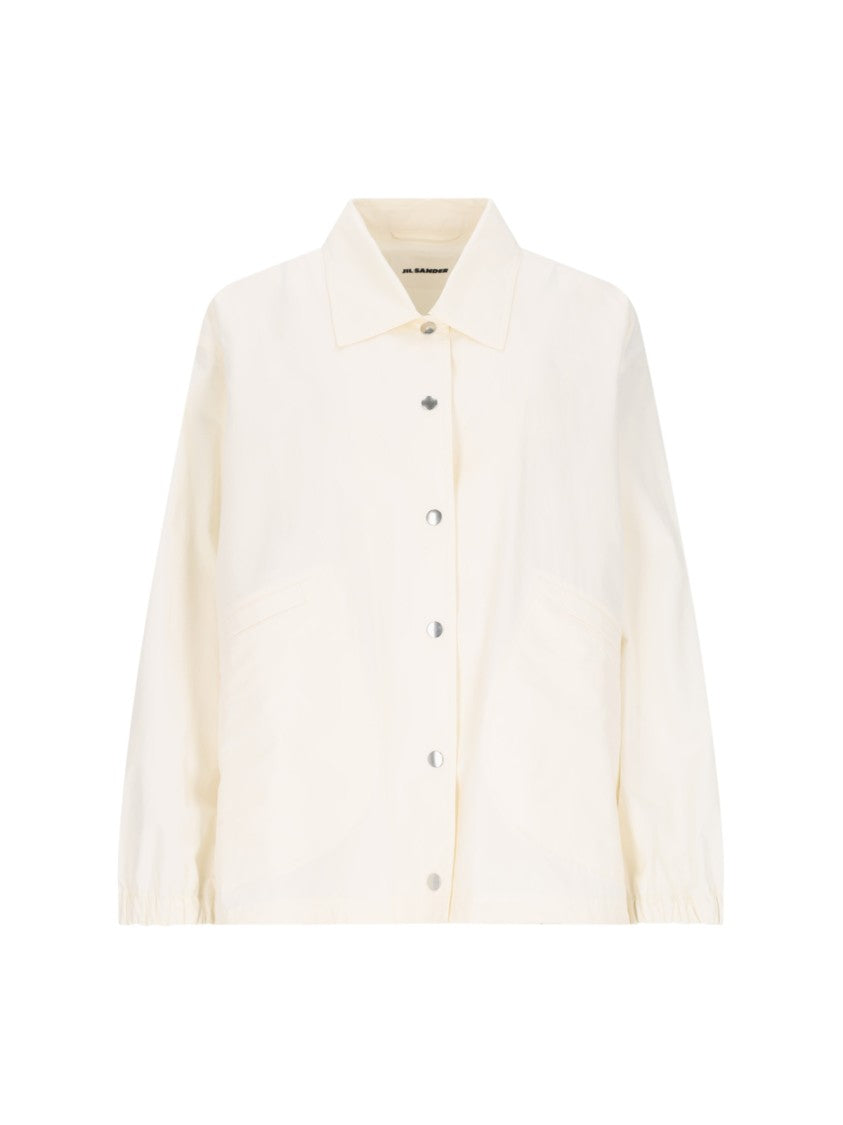 Jil Sander Logo Single-Breasted Jacket – Off-White