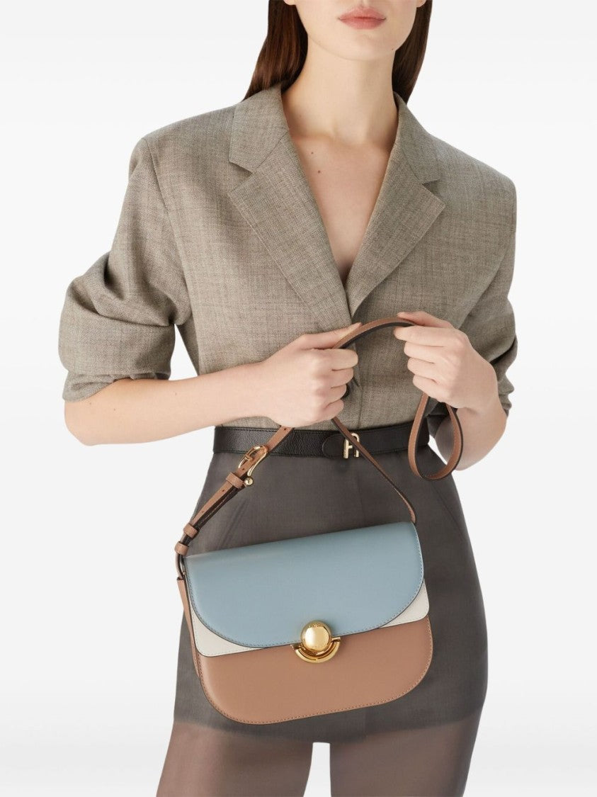 Furla Structured Shoulder Bag In Cognac Brown