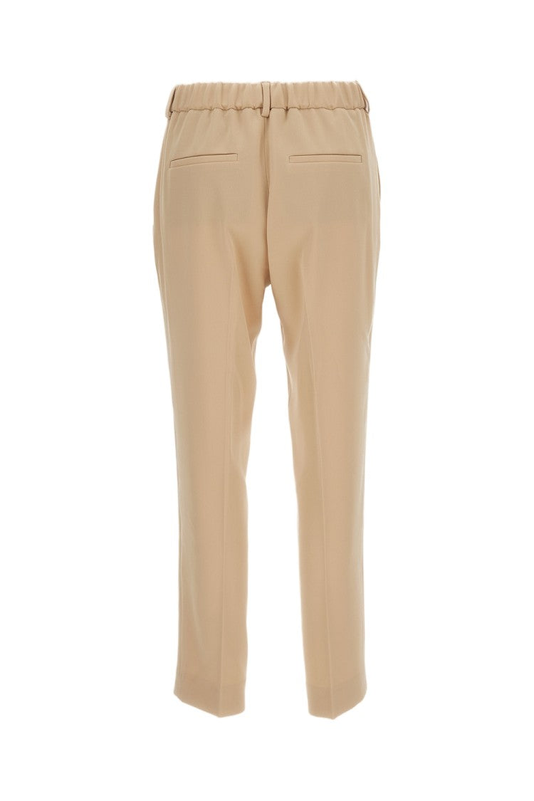 Alberto Biani Beige Straight Leg Cady Formal Pants