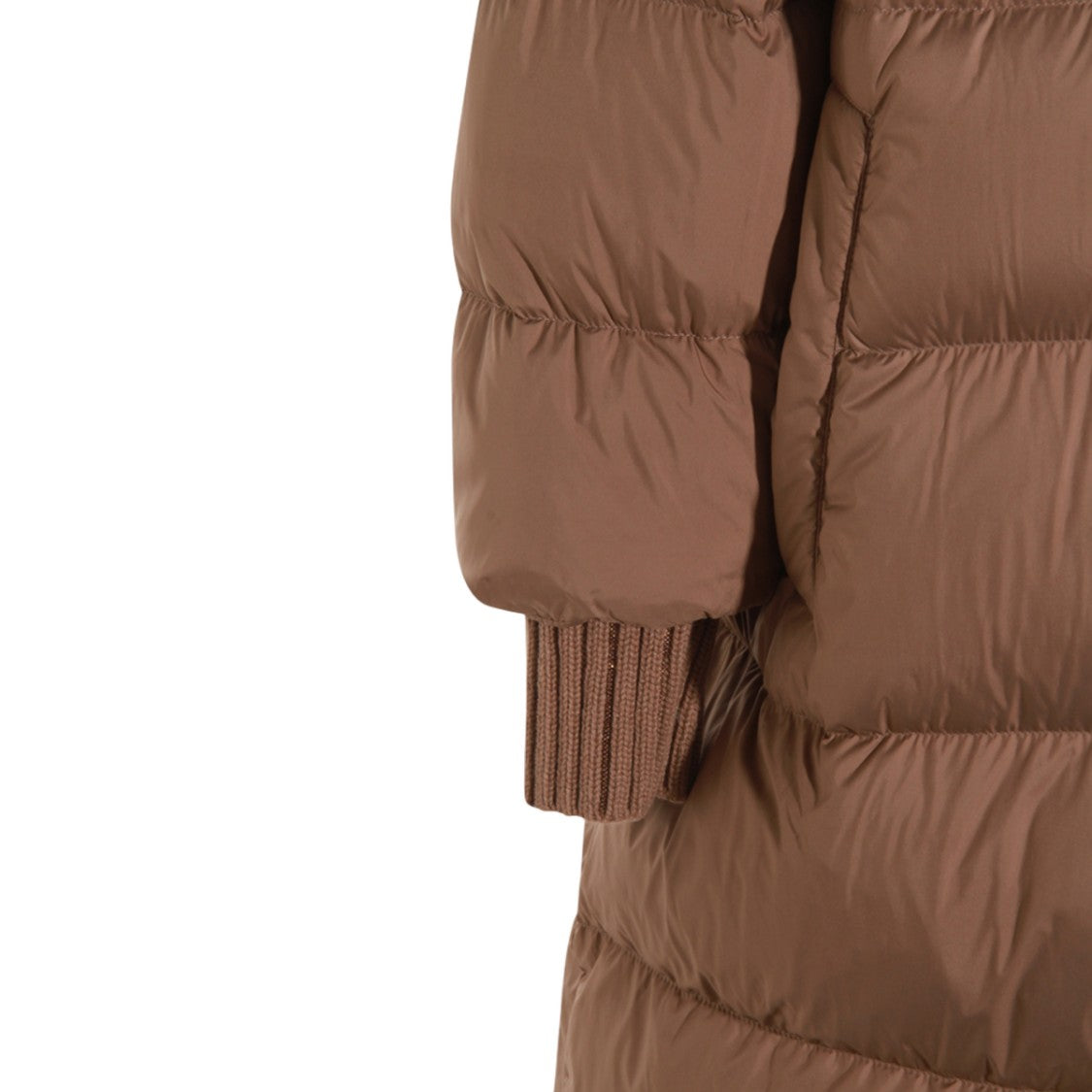 Fabiana Filippi Long Padded Down Coat With Horizontal Quilting