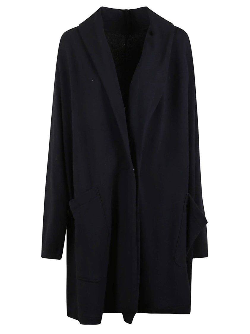 Yohji Yamamoto Jersey Duster Coat With Shawl Collar And Snap Button Closure