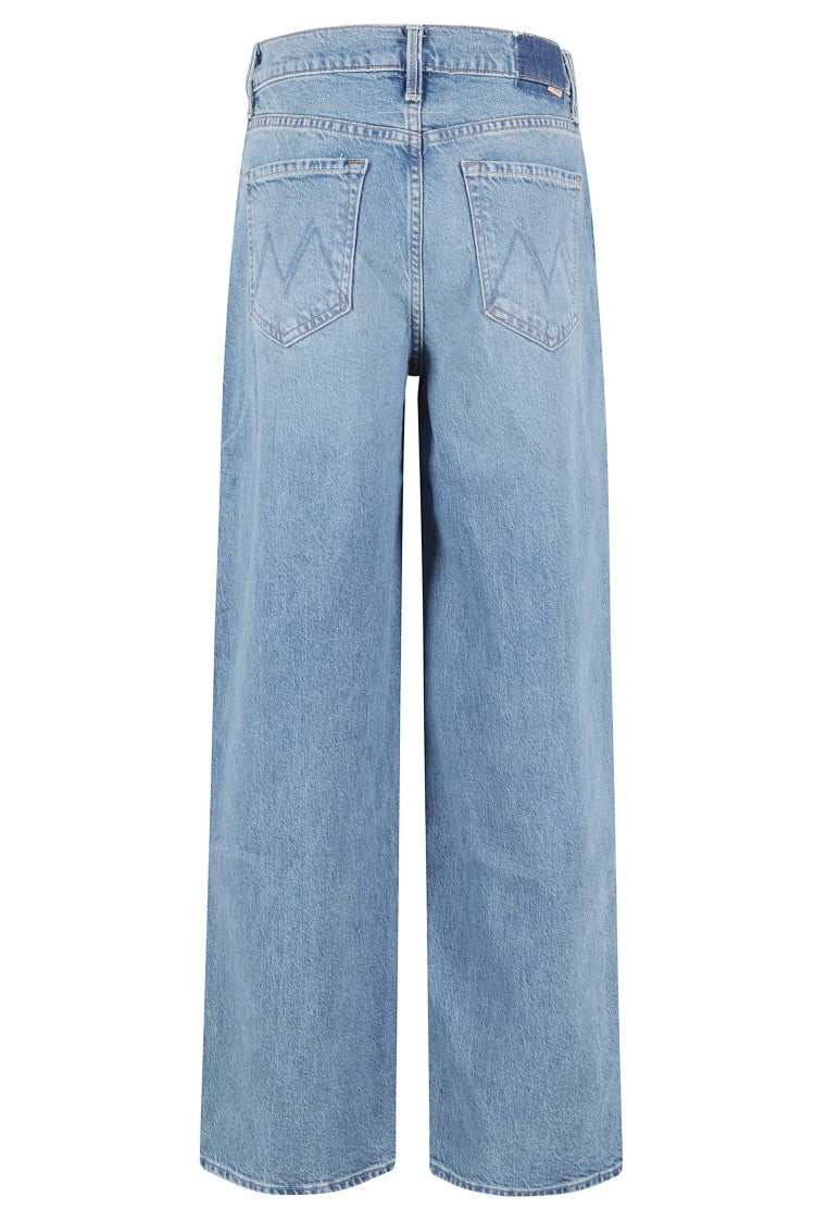 Mother Blue The Delinquent Button Nerdy Tapered Cotton Jeans