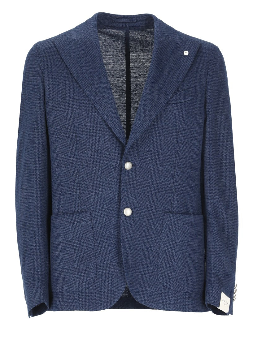 Lubiam Blue Cotton And Linen Jacket