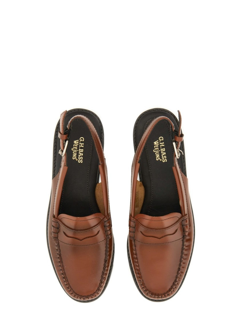 G.H. Bass Moccasin Weejun With Traditional Stitching And Low Heel