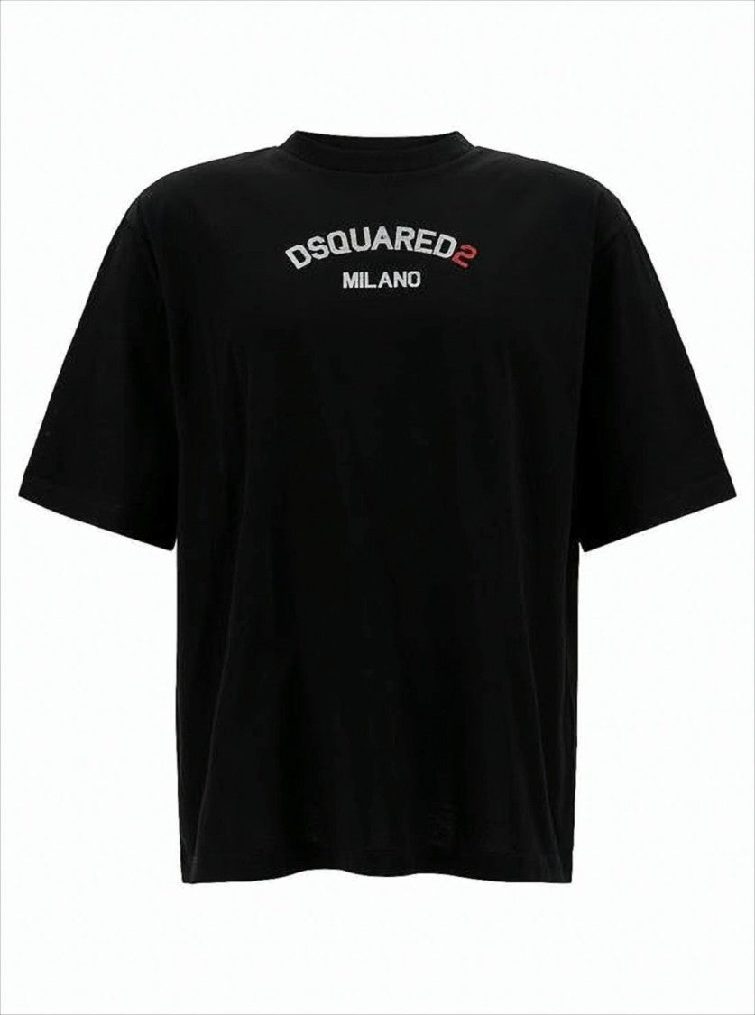 Dsquared2 Relaxed Fit Black T-Shirt With Bold Logo Design