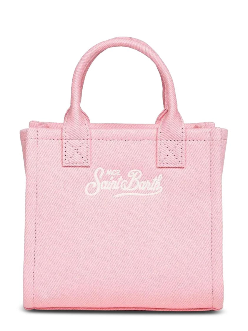 Mc2 Saint Barth Compact Pink Canvas Vanity Bag
