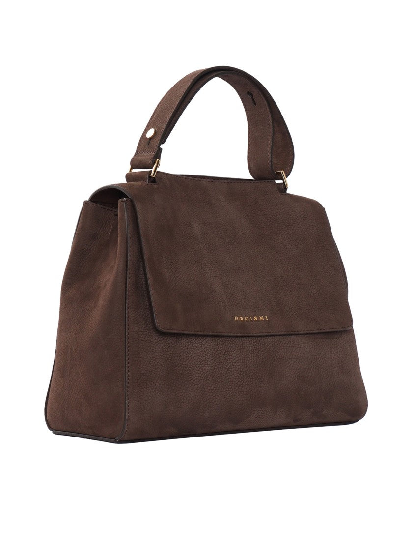 Claudio Orciani Medium Brown Sveva Nabucco Nubuck Leather Shoulder Bag