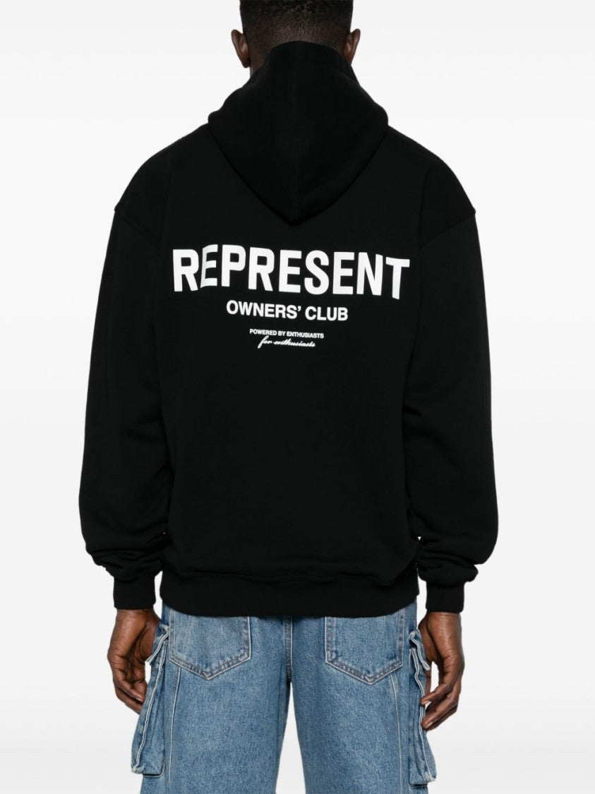 Represent Black Cotton Jersey Hoodie