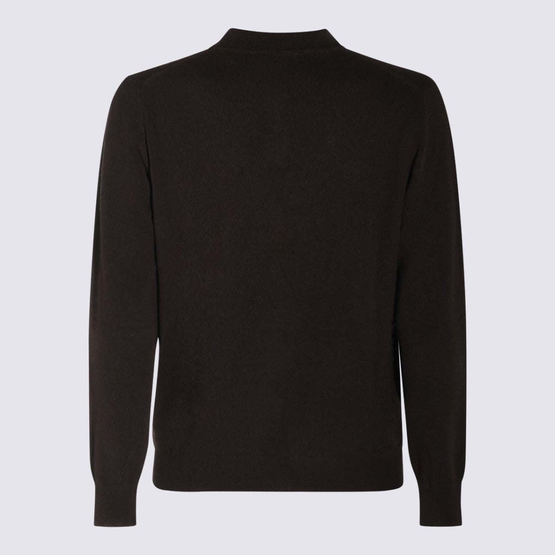 Altea Black Minimalist Polo Collar Knit Sweater