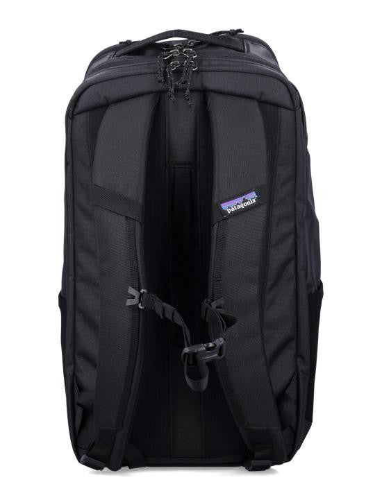 Patagonia Structured Black Backpack With Webbing Loops And Padded Straps