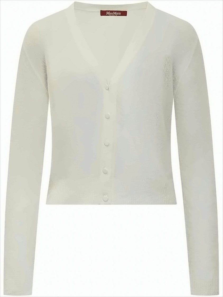 Max Mara Cropped Knit Cardigan With V-Neckline