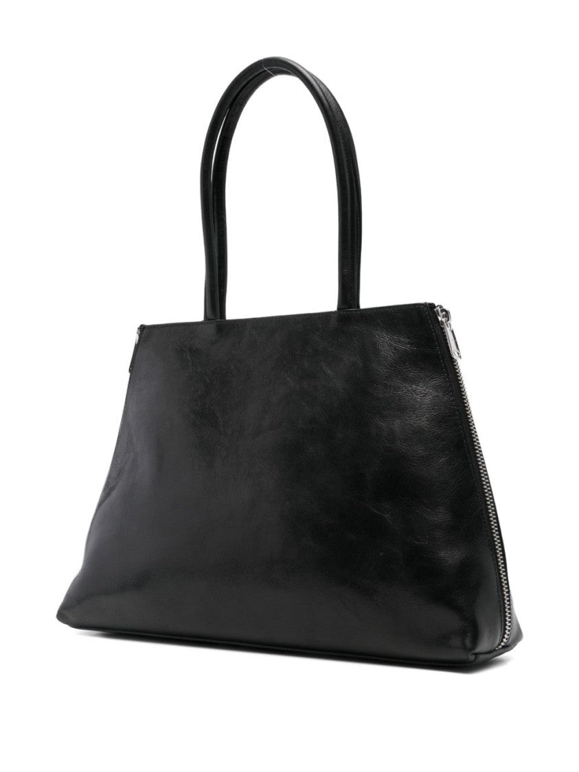 Coperni Structured Trapezoidal Black Calfskin Shoulder Bag
