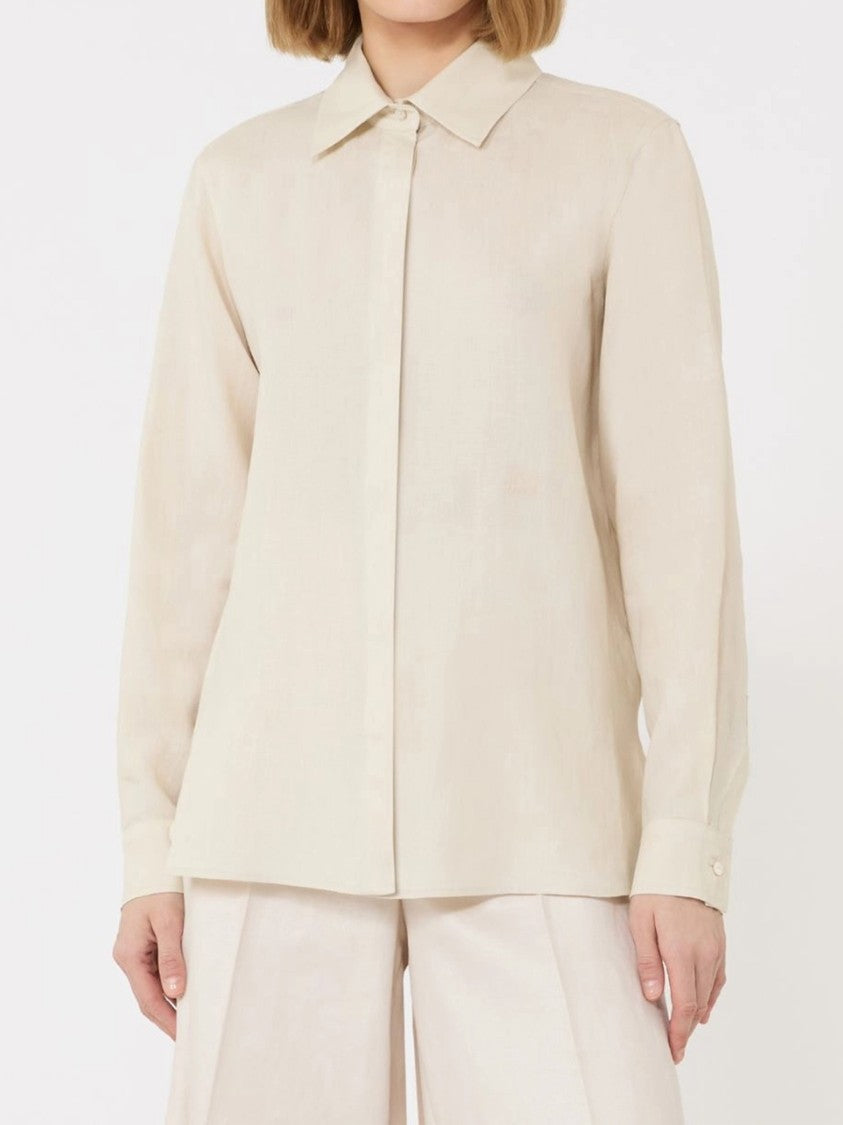 Max Mara Neutral Mxmfalas Long-Sleeved Button-Up Shirt