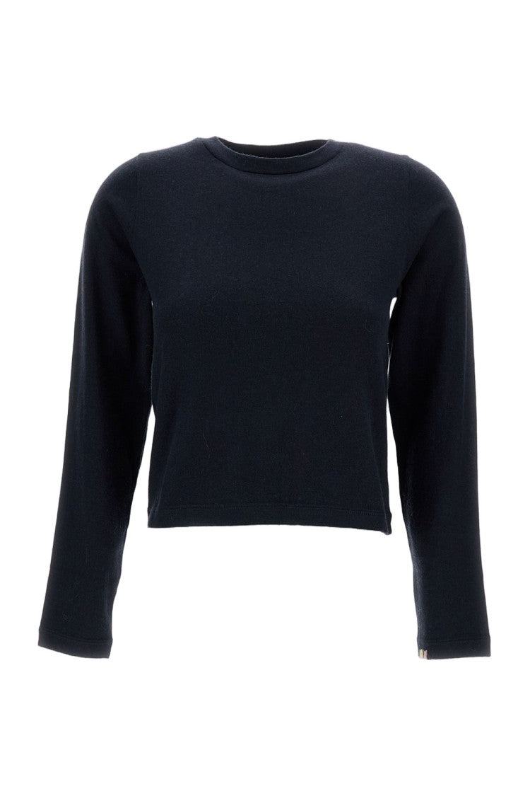 Extreme Cashmere Cropped Cotton-Cashmere Blend Top With Rounded Neckline