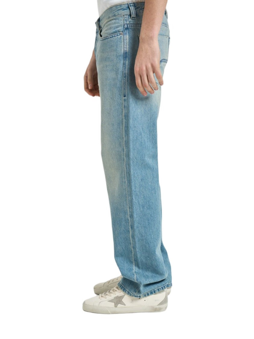 Diesel Blue Button Fastening Logo Patch Jeans
