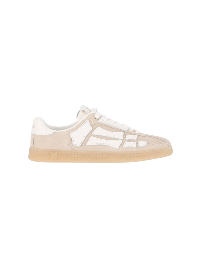 Amiri Beige Suede Skeletal Pattern Low-Top Sneakers