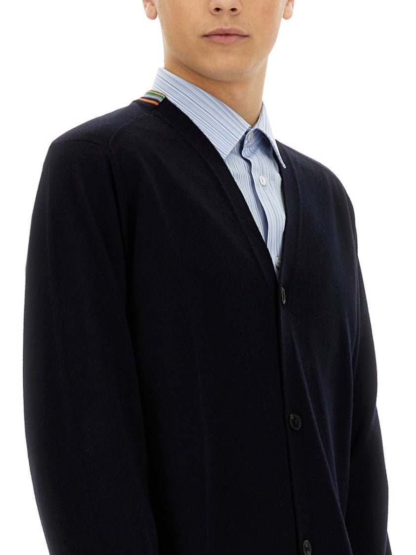 Paul Smith Classic V-Neck Merino Wool Cardigan