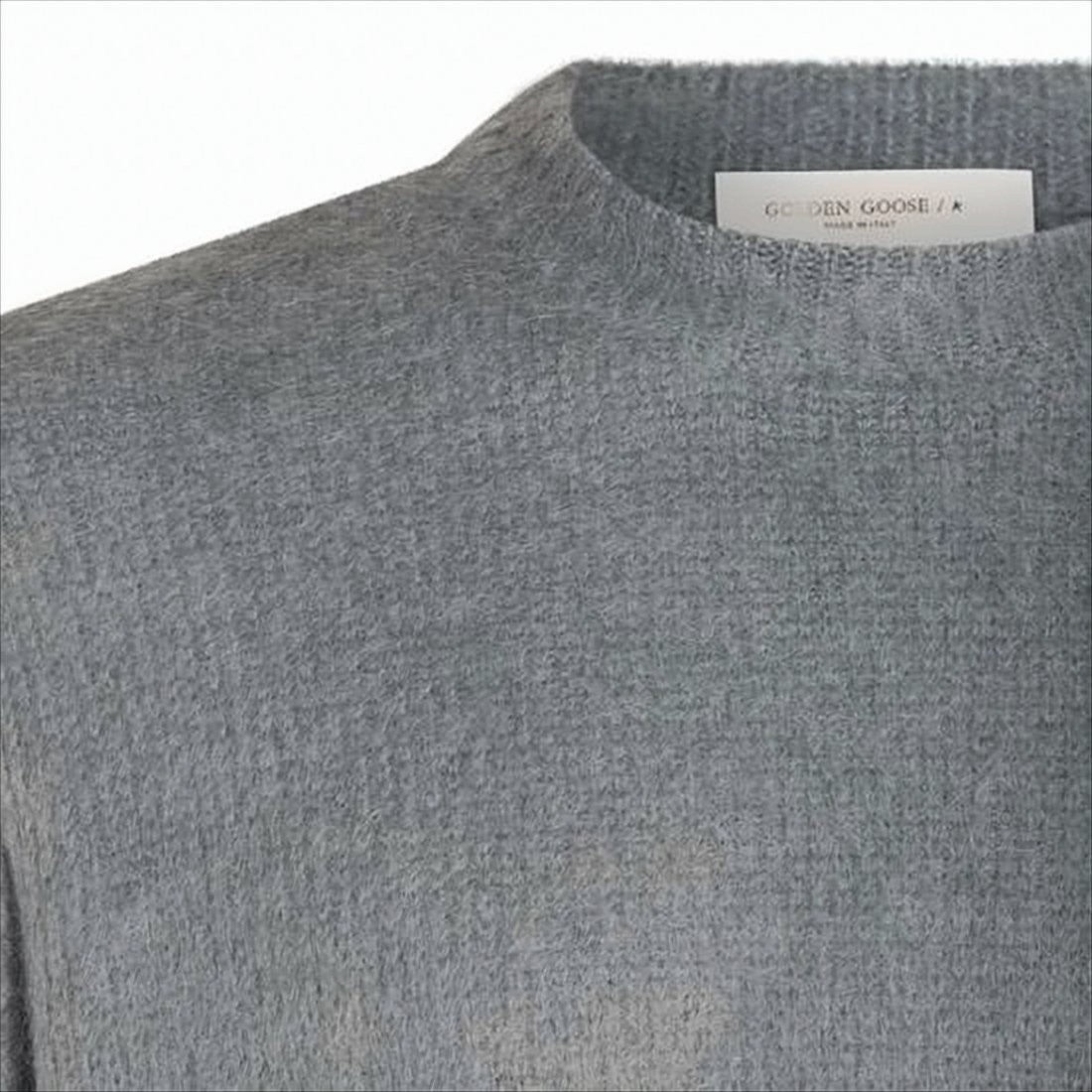 Golden Goose Soft Blue Mohair Blend Sweater With Ribbed Details