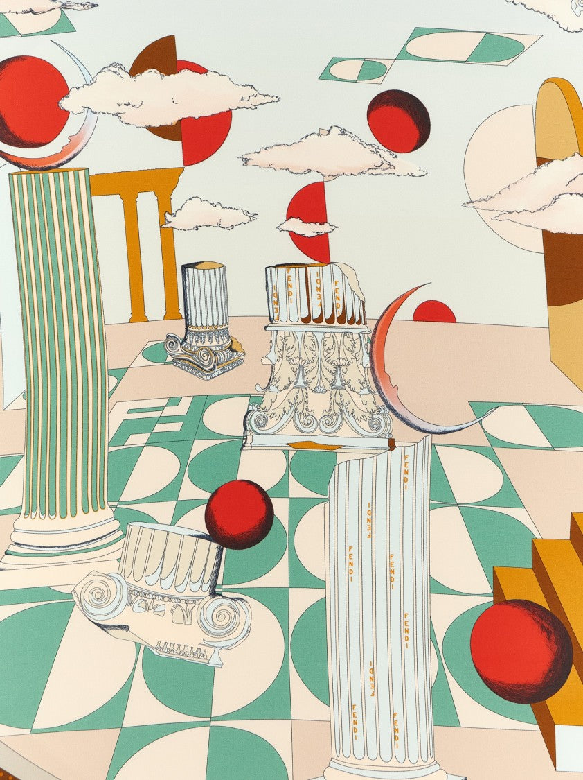 Fendi Silk Scarf With Moonlight Echoes Print