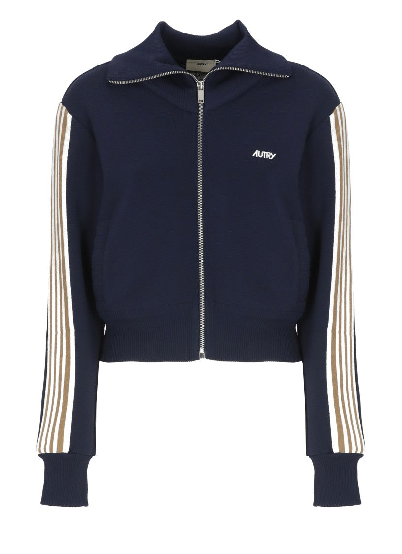 Autry Viscose Sweatshirt With Front Zip