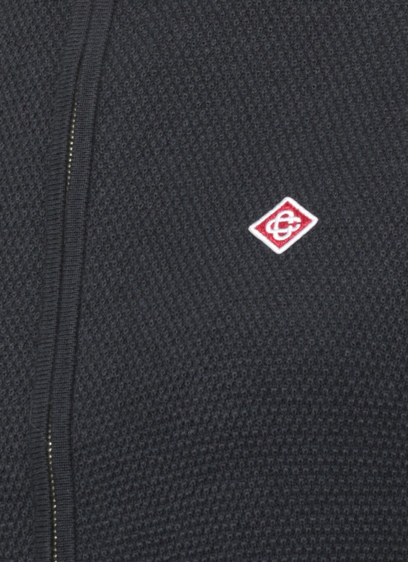 Casablanca Blue Cafe Culture High Neck Zip Sweatshirt
