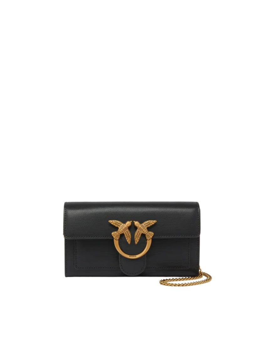 Pinko Black Love Birds Flap Wallet