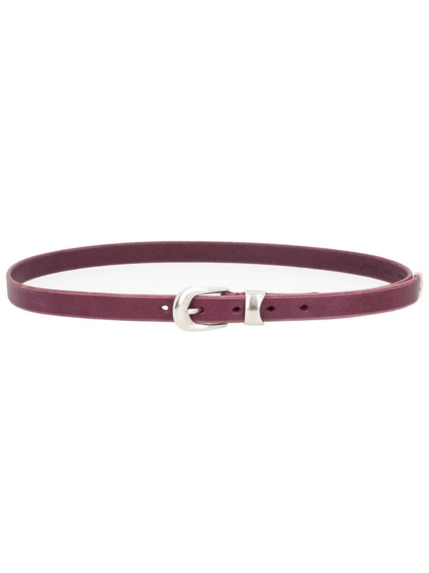 Our Legacy Slim Cowhide Leather Belt With Silver-Toned Buckle