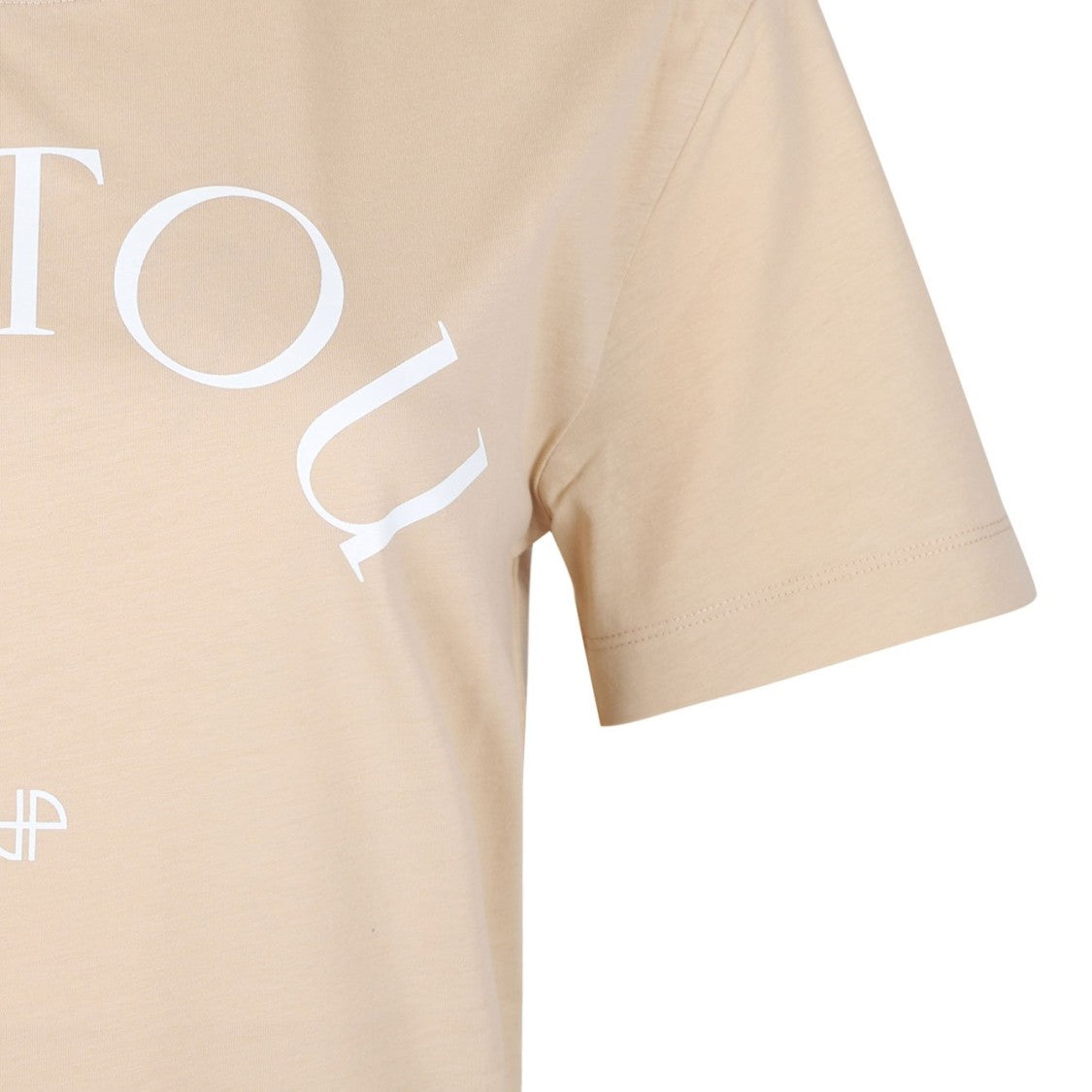 Patou Relaxed-Fit Beige T-Shirt With Curved Logo Detail