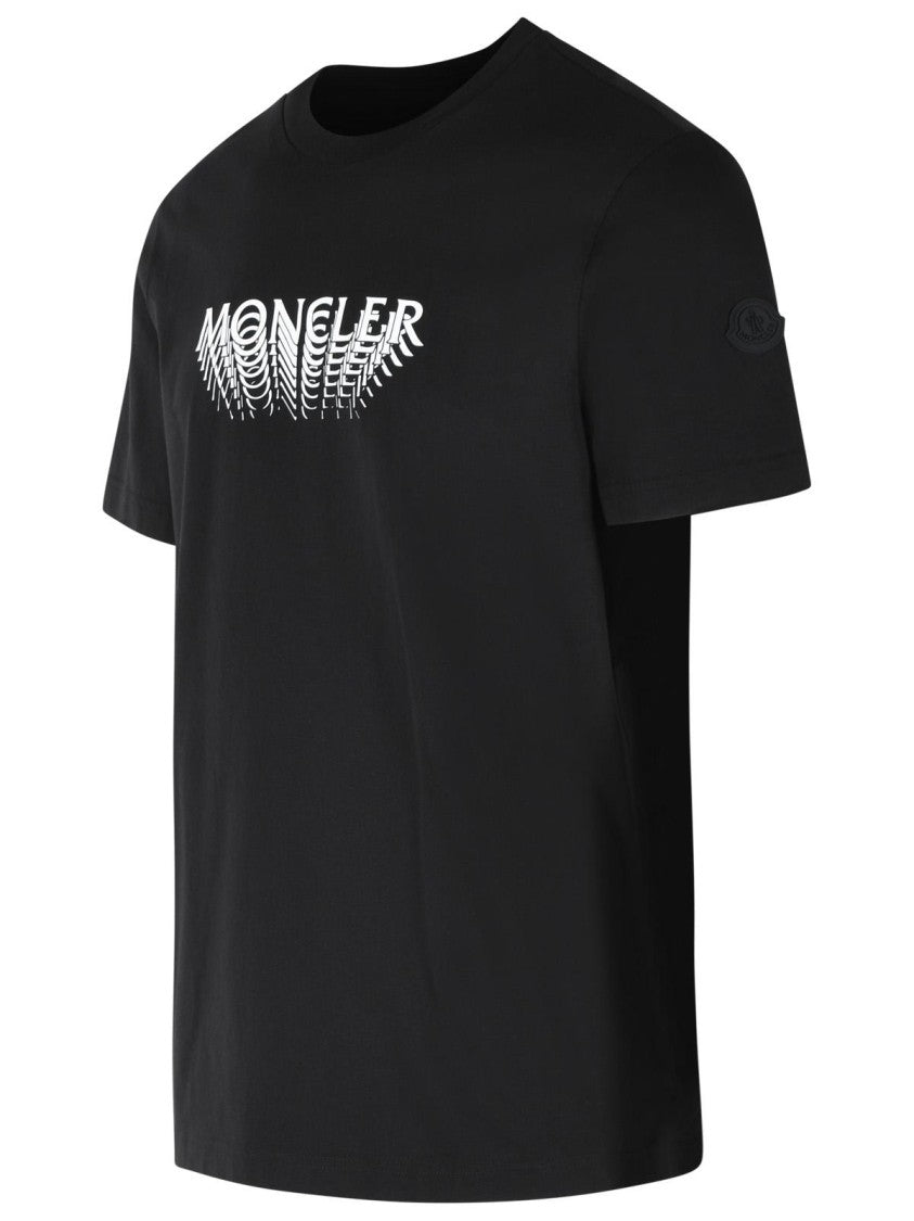 Moncler Black Cotton Short-Sleeve T-Shirt