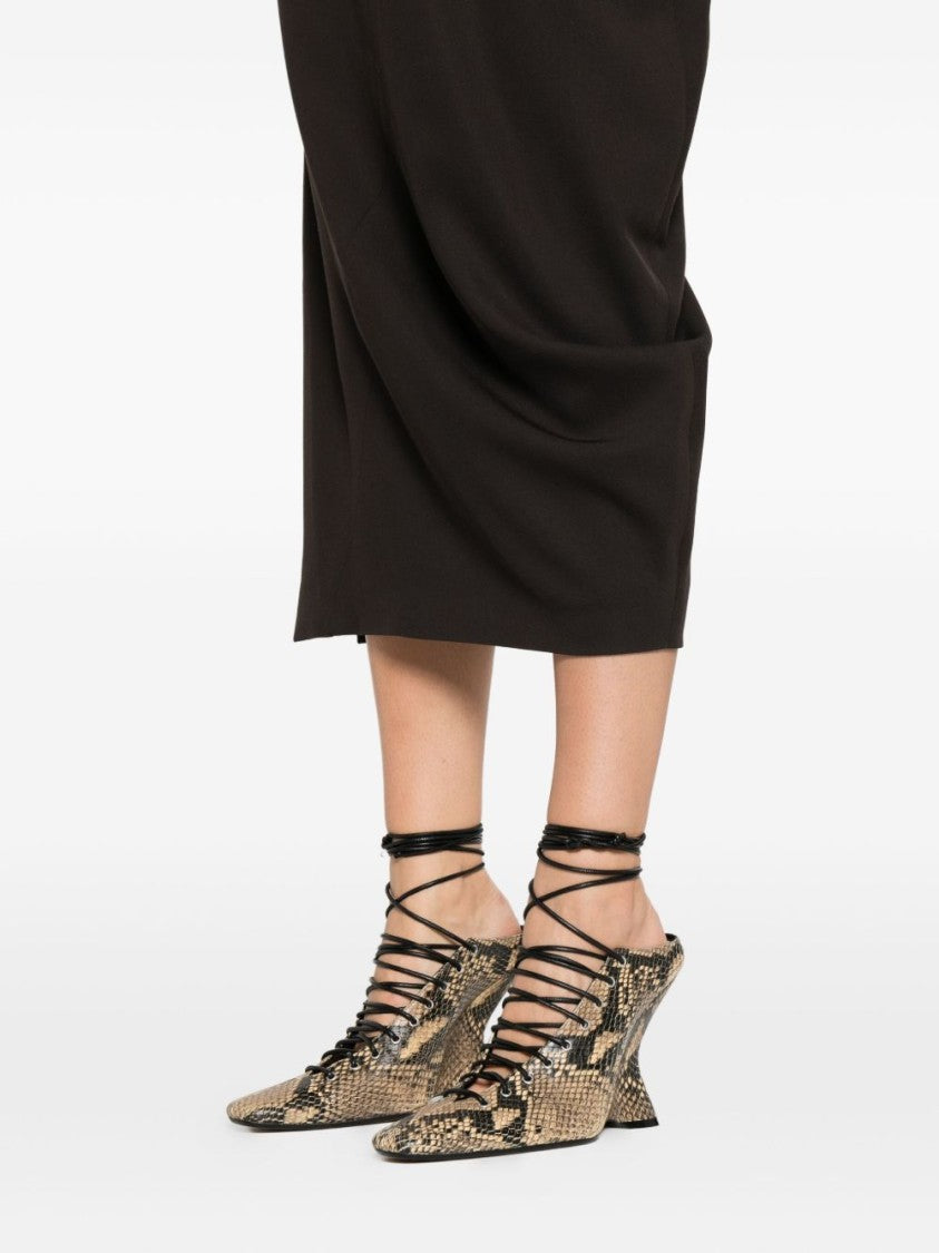 Lanvin High Waist Asymmetric Hem Skirt
