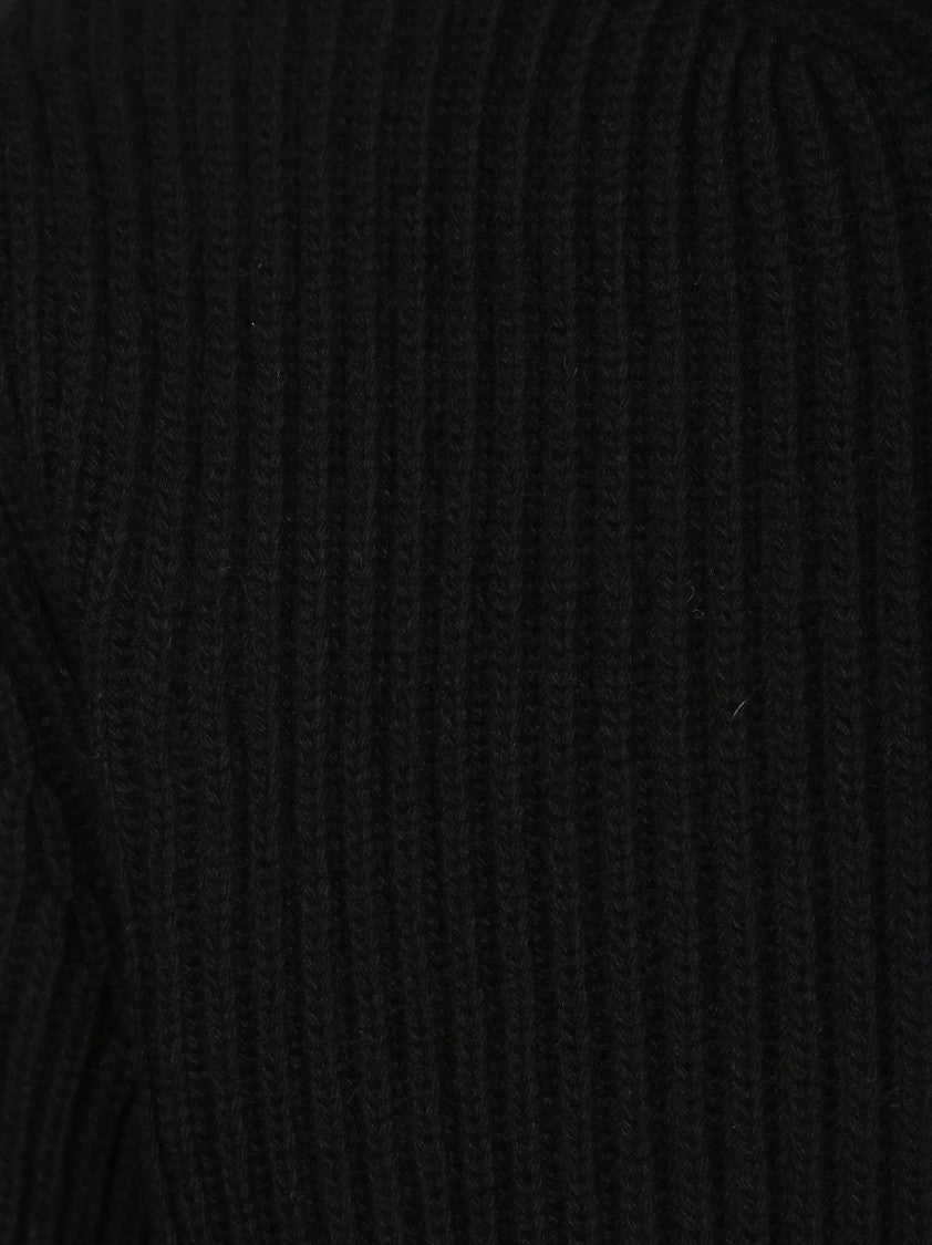 Mm6 By Maison Margiela Ribbed Knit High Collar Zip-Through Knit