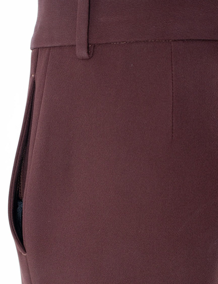 Ermanno Scervino Deep Mahogany Tailored Trousers With Subtle Detailing